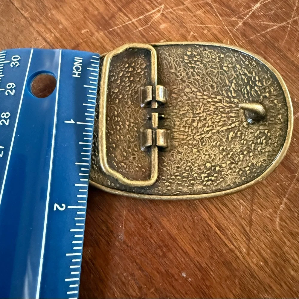 Vintage Horse Motif Belt Buckle Western Twisted Rope Equestrian Boho Rustic - Picture 8 of 9